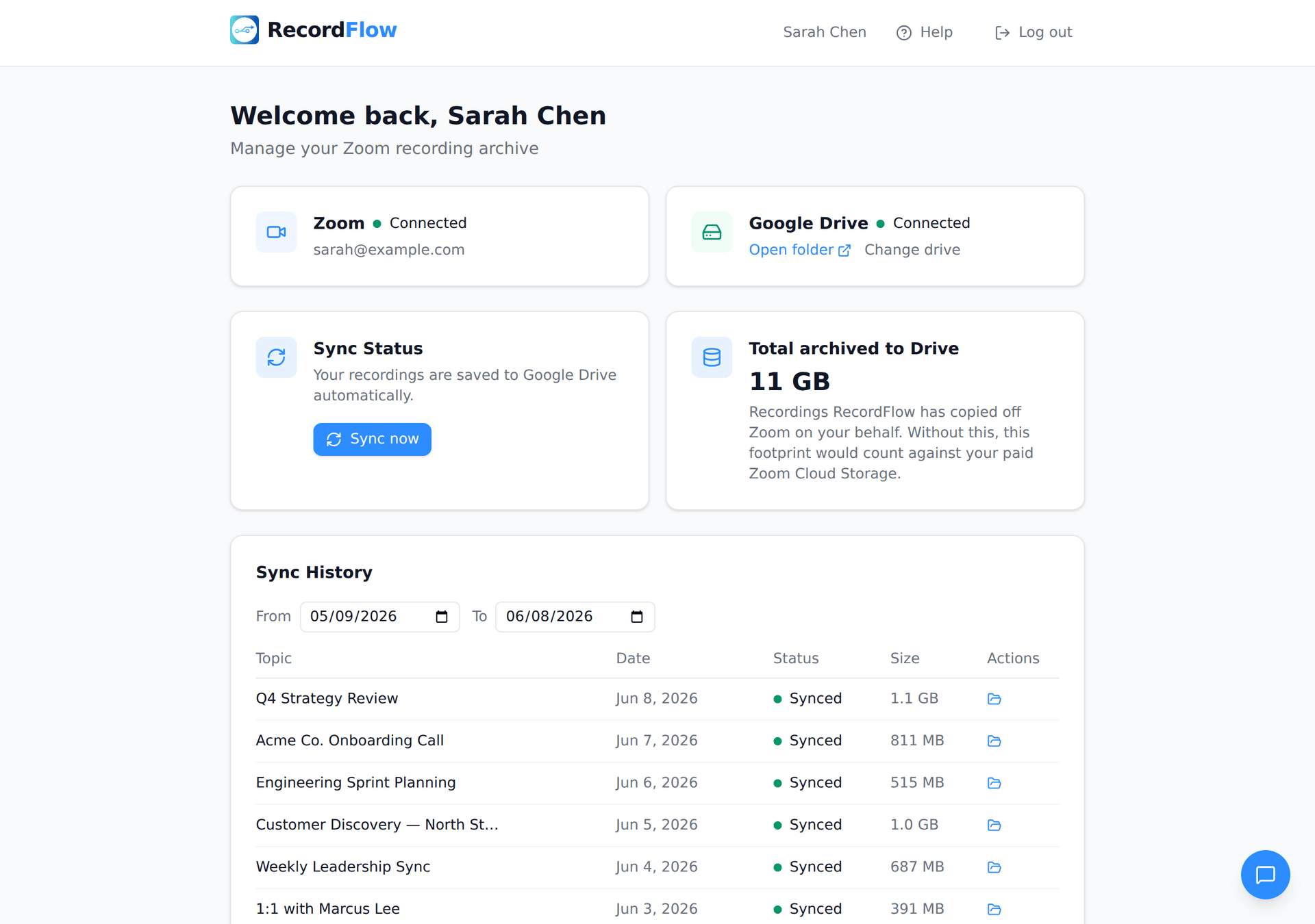 RecordFlow screenshot 1