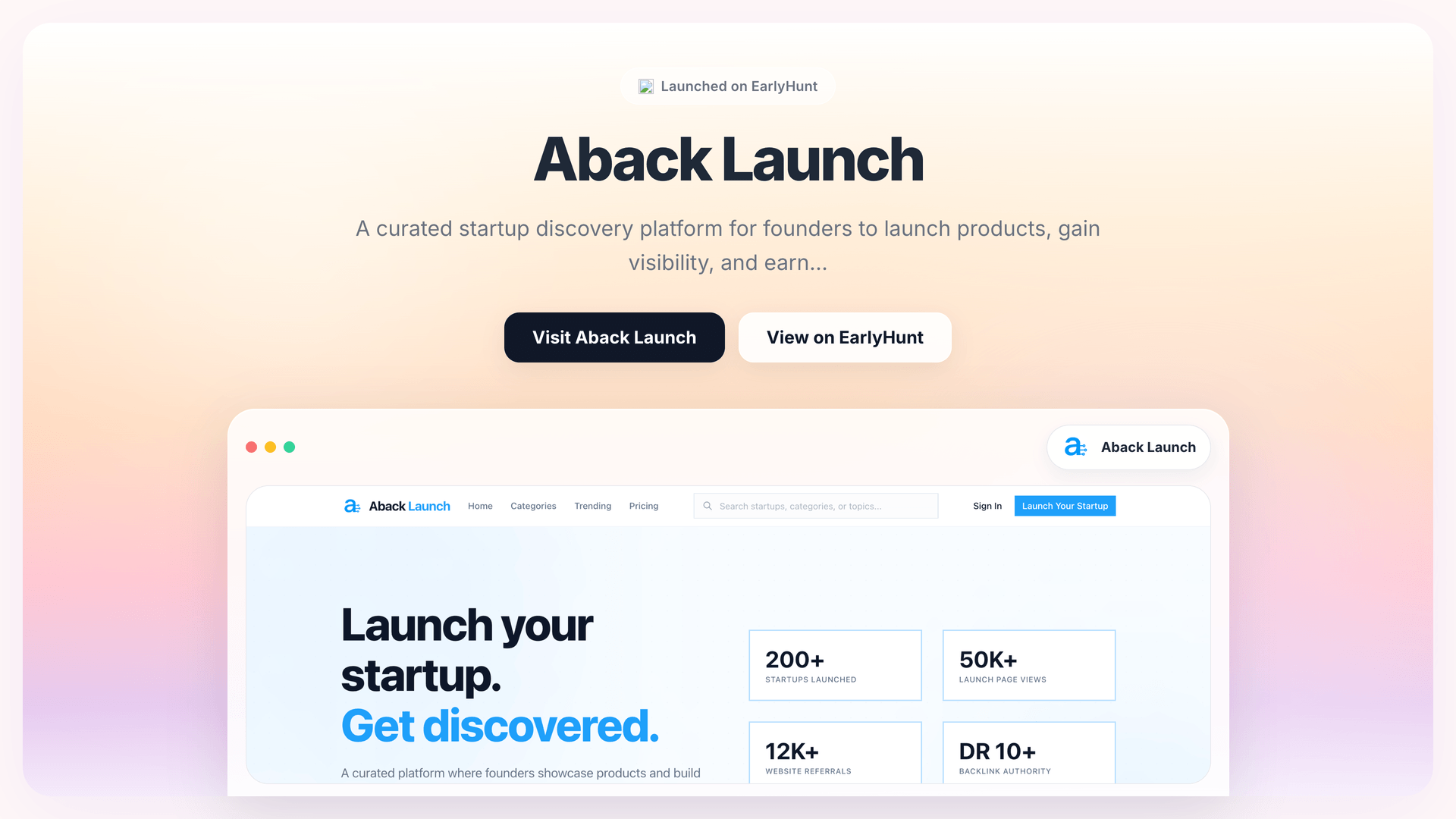 Boost Startup Visibility with Aback's Curated Discovery Platform