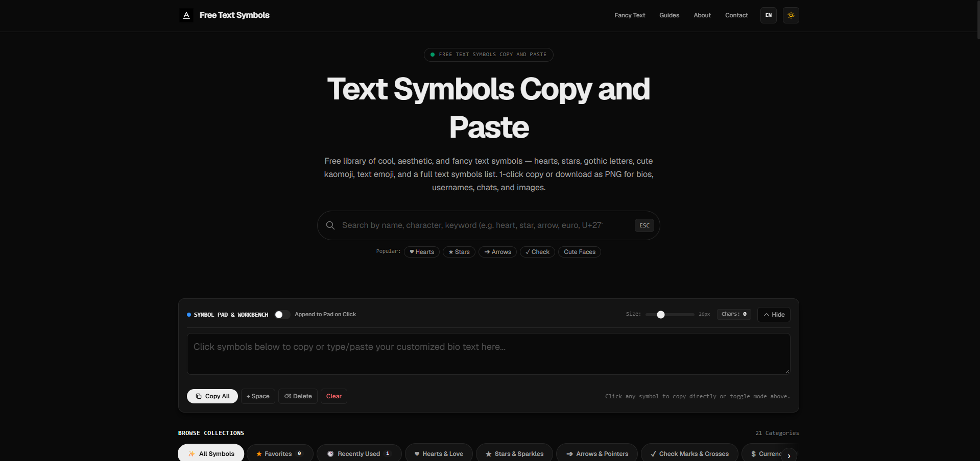 Free Text Symbols preview