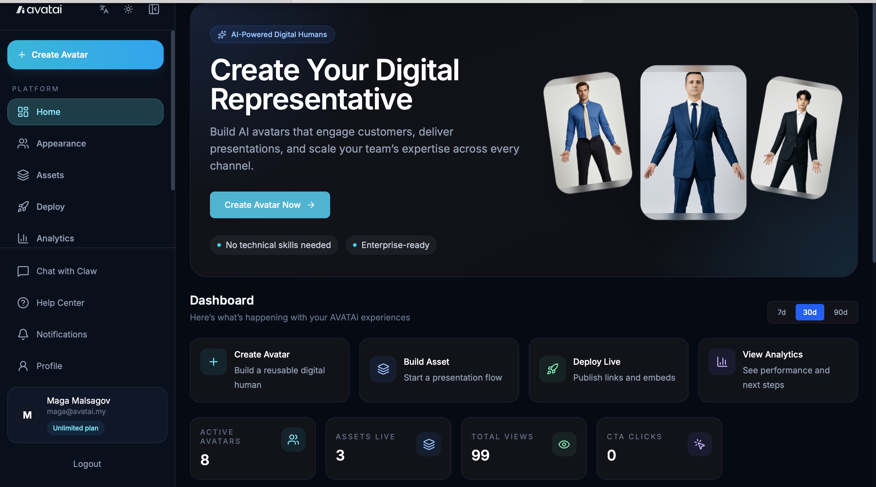 AVATAi website preview