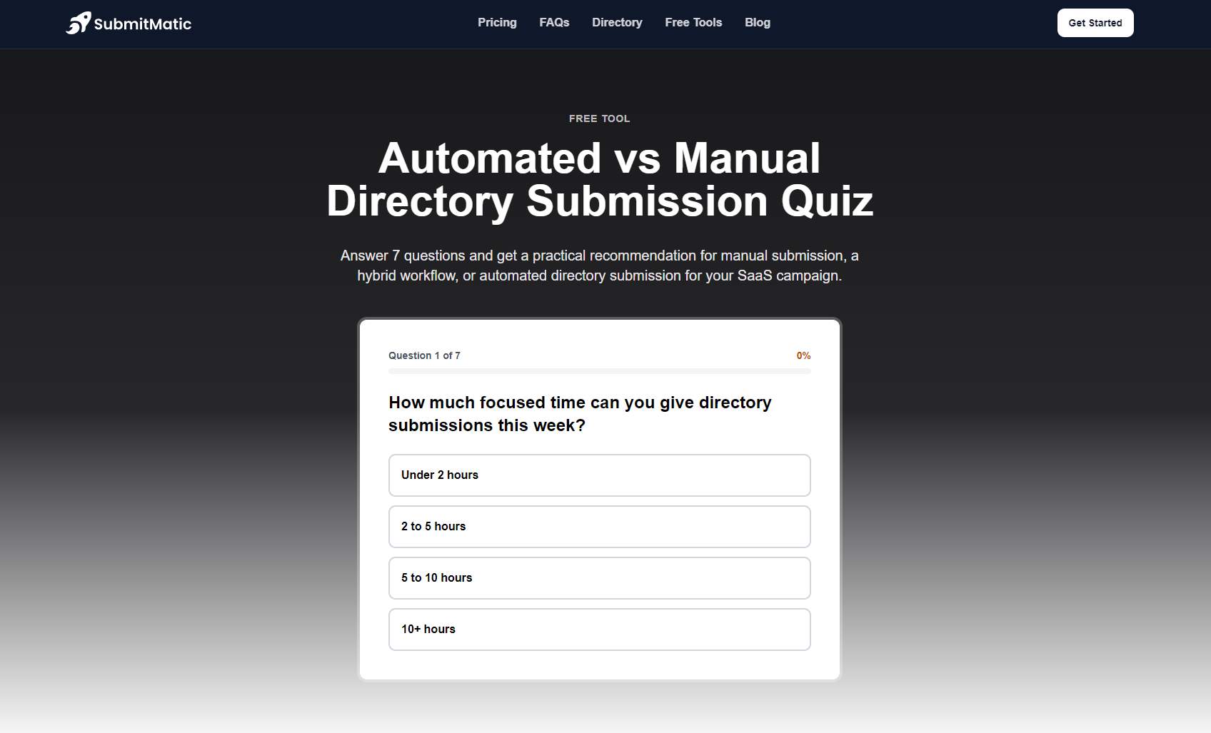 Automated vs Manual Directory Submission Quiz screenshot 1