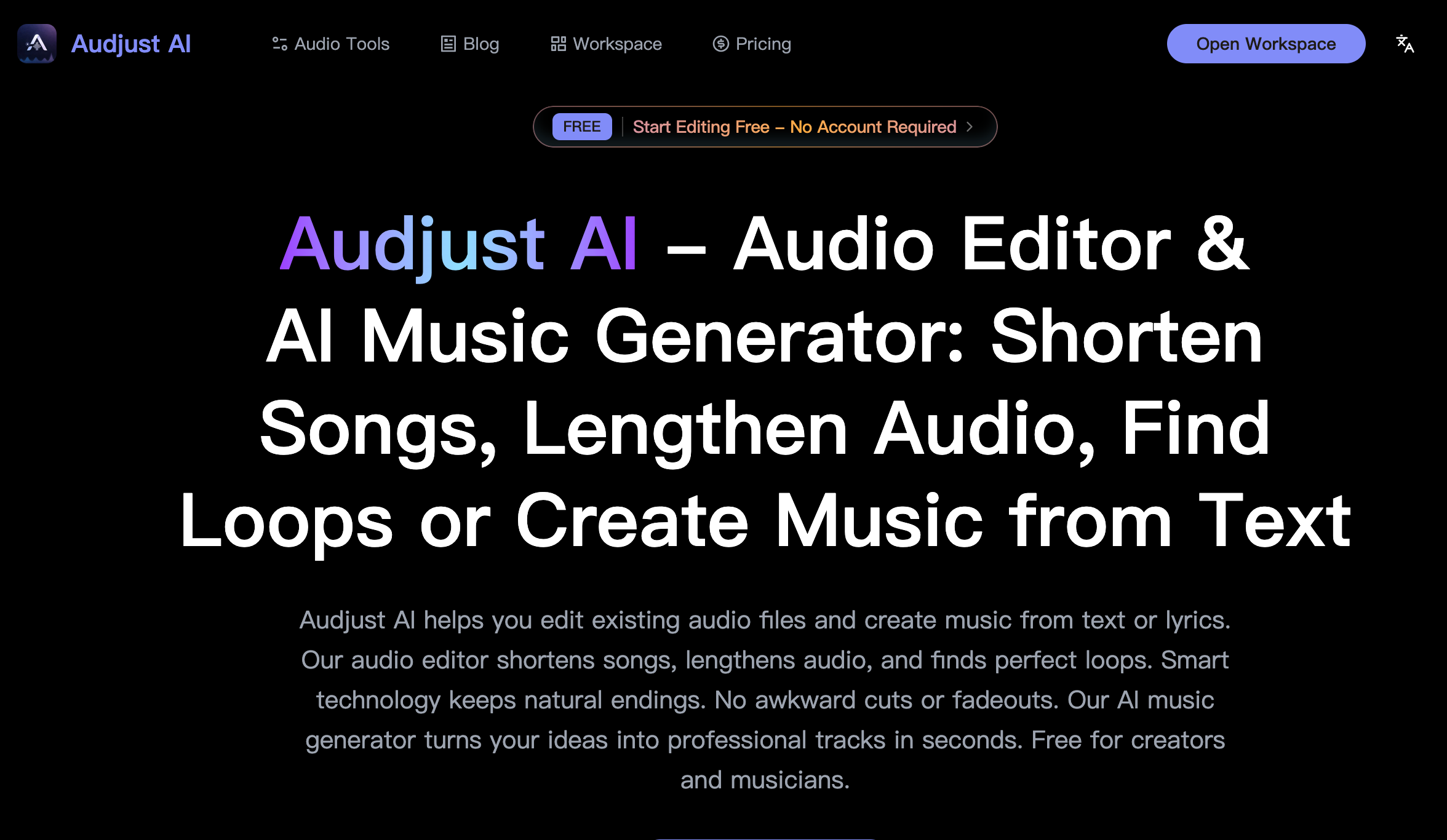 Audjust AI preview