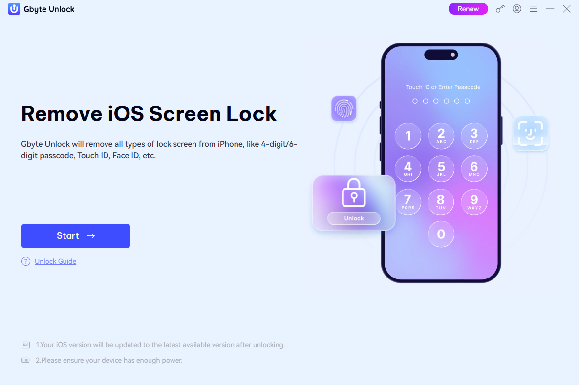 Gbyte Unlock screenshot 1