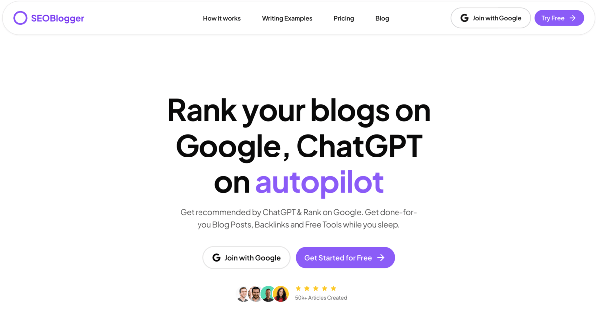 SEOBlogger - AI SEO Content Automation website preview