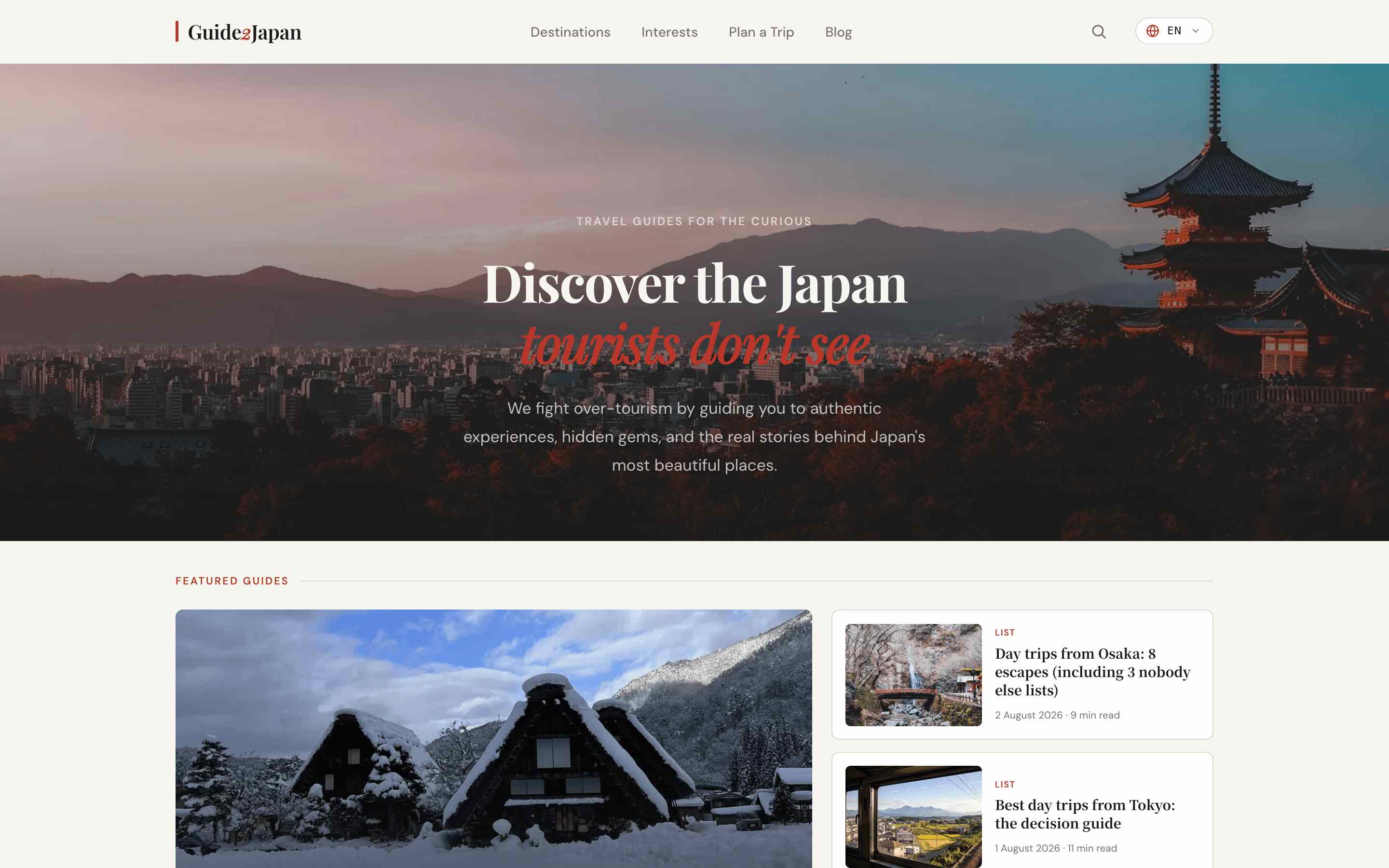 Guide2Japan.com screenshot 1