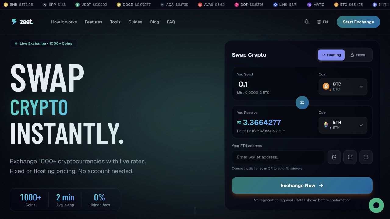 Zest Exchange screenshot 1