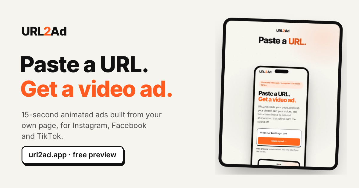 URL2Ad preview