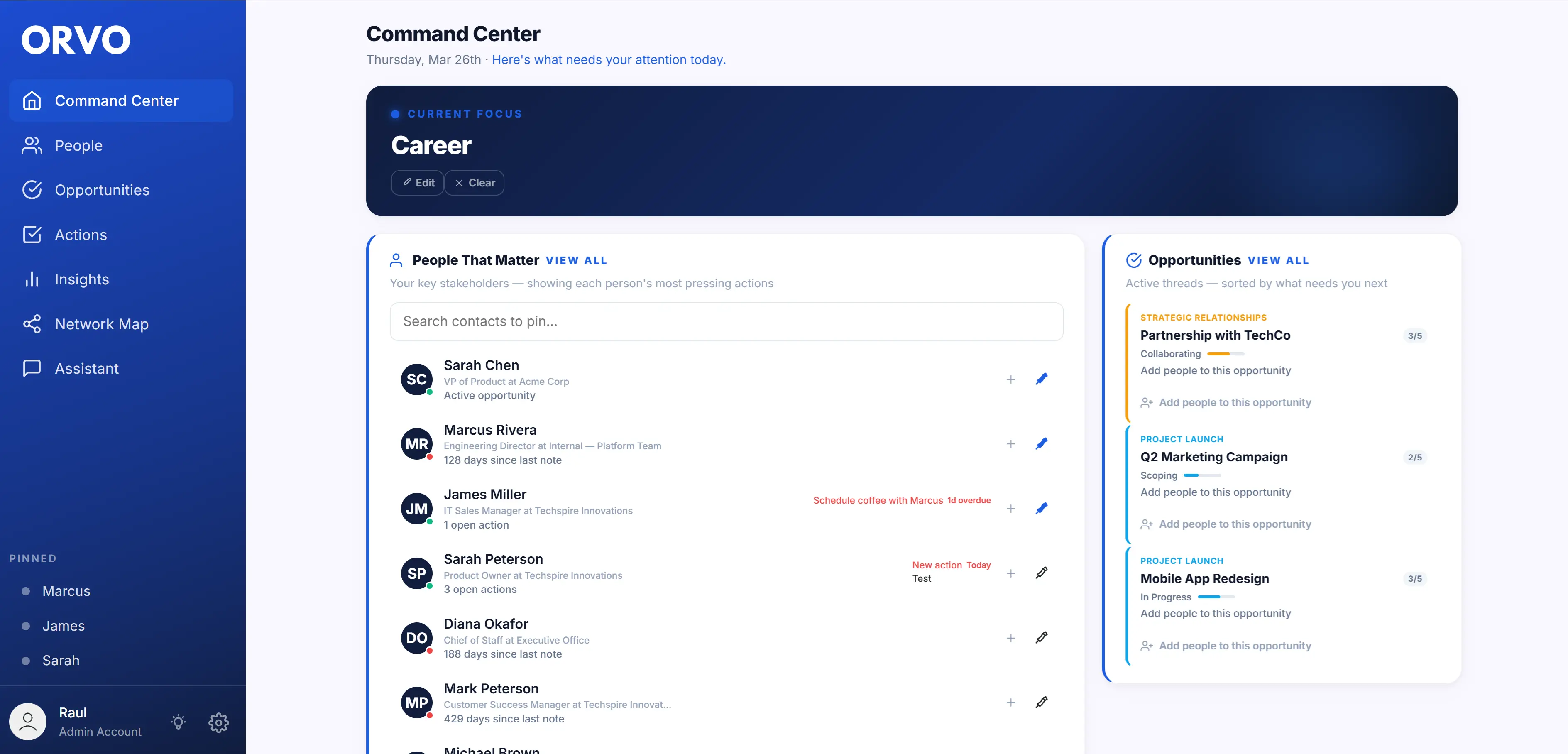 Orvo — Relationship Management Software for Professionals preview