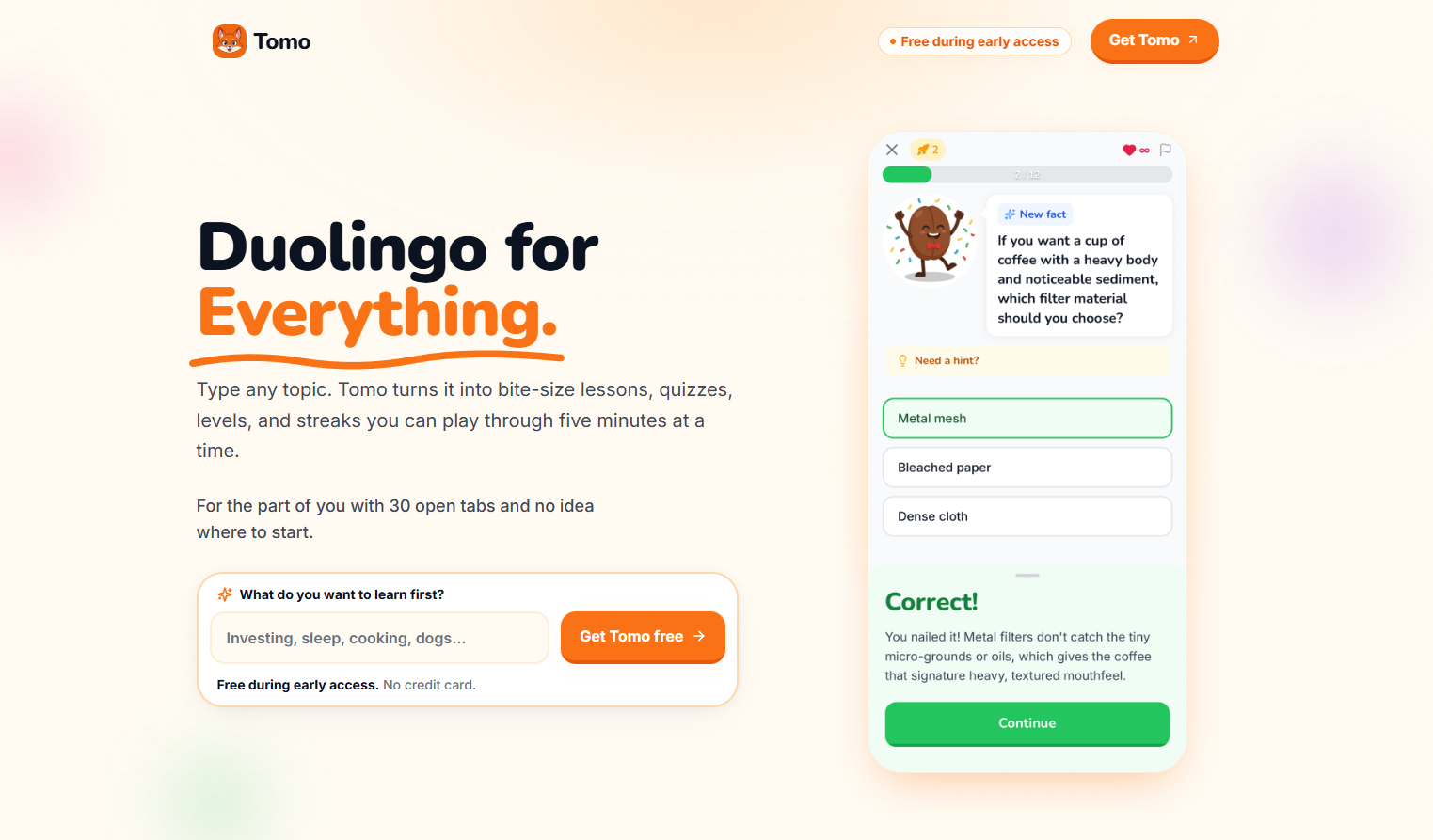 Tomo - Feed your curiosity preview