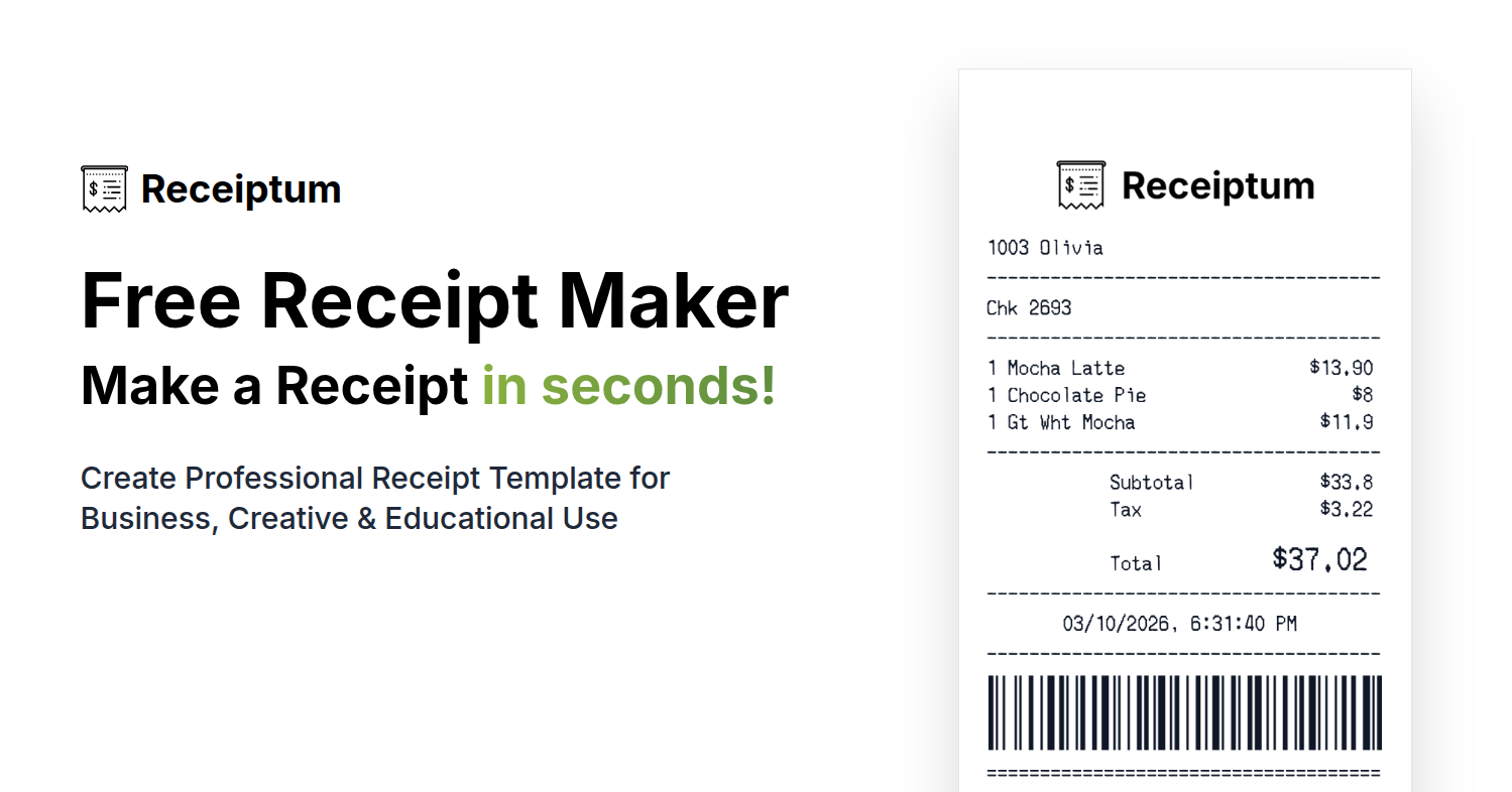 Receipt Maker – Make a Receipt Online for Free preview