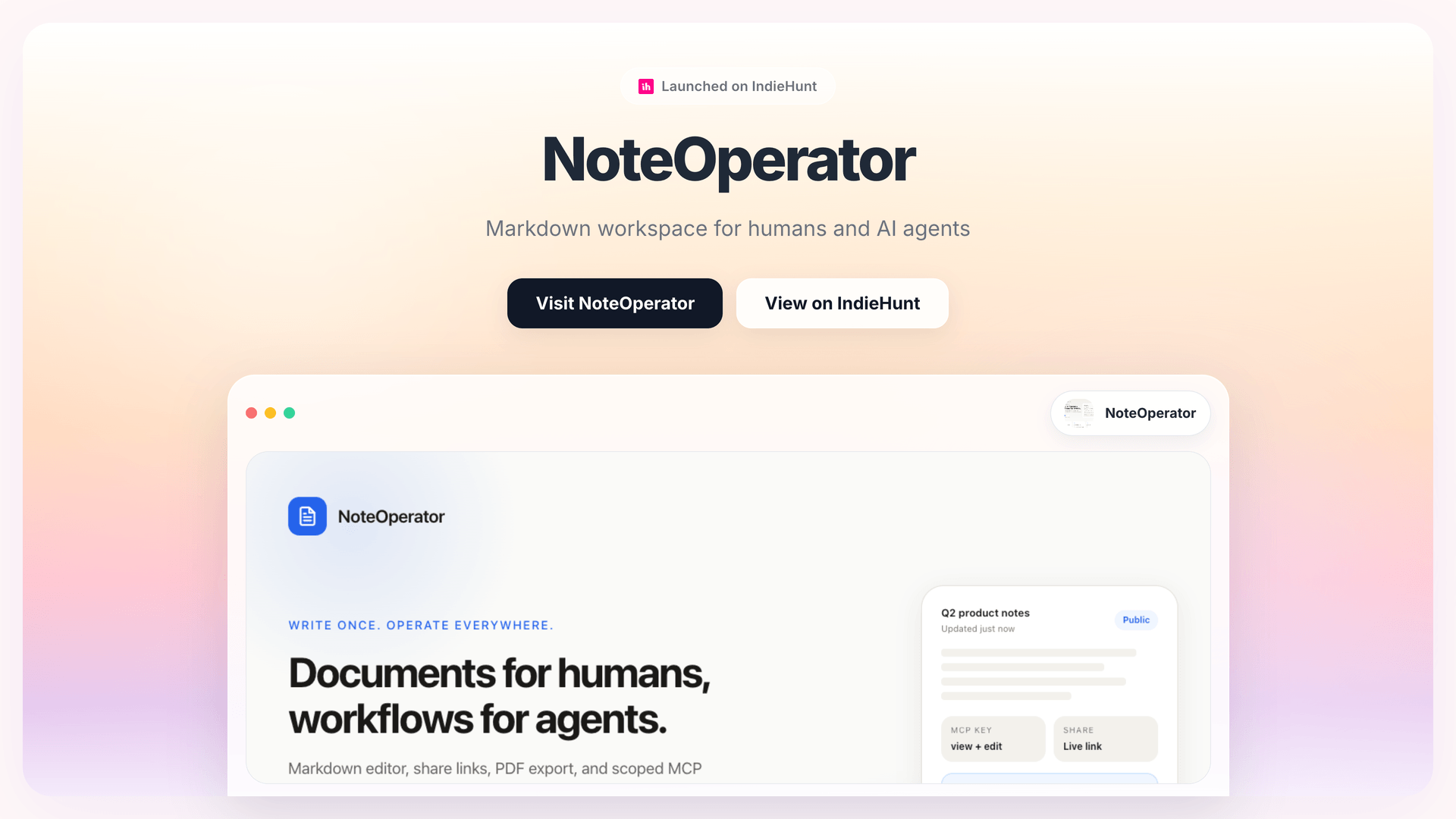 Boost Productivity with NoteOperator's AI-Ready Markdown Workspace