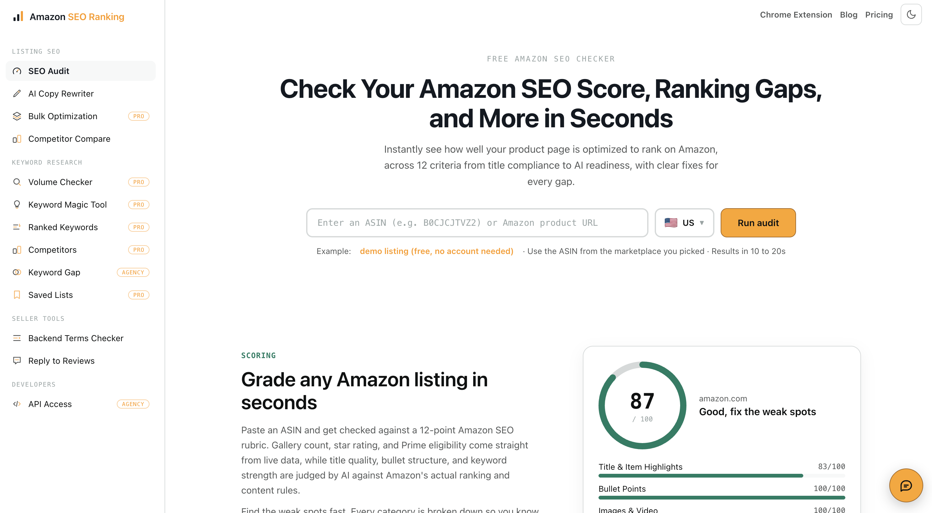 Amazon SEO Ranking preview