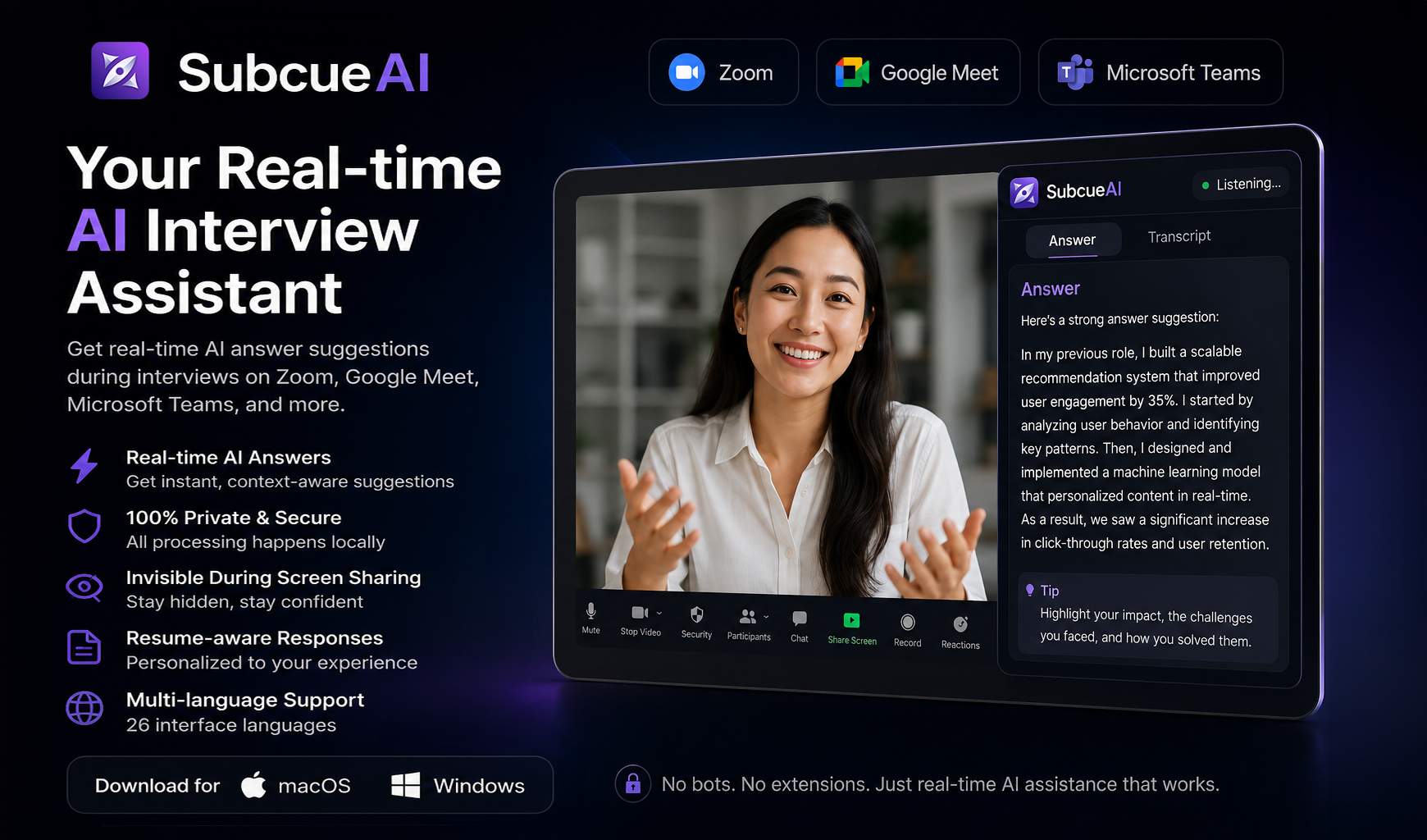 SubcueAI website preview