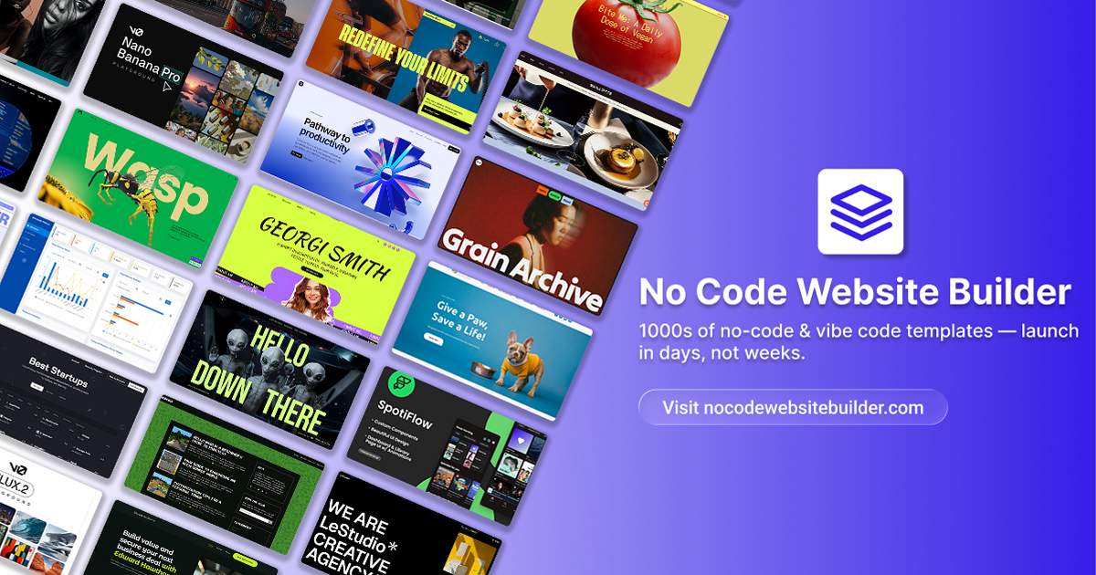 No Code Website Builder preview