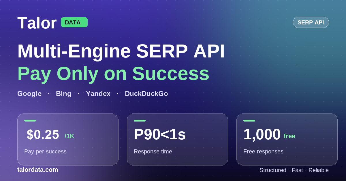 TalorData SERP API screenshot 1
