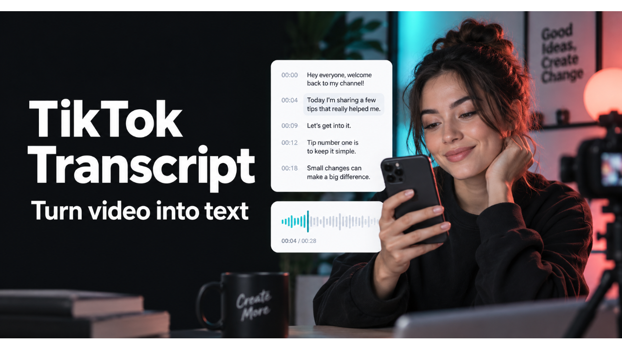 Tiktok Transcript Generator preview
