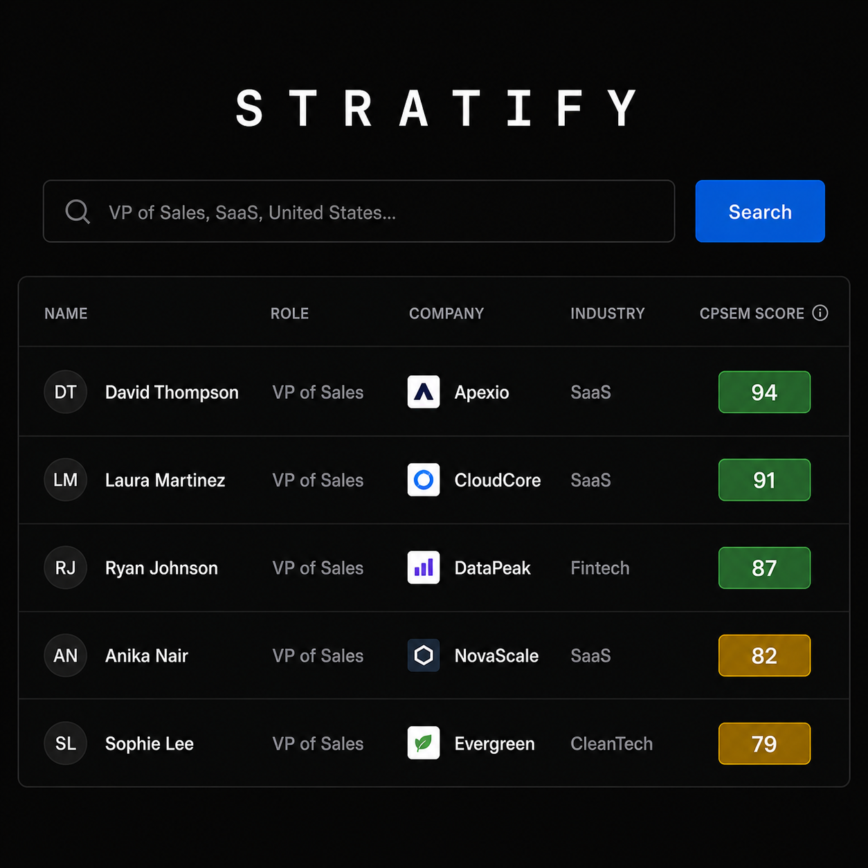 Stratify website preview