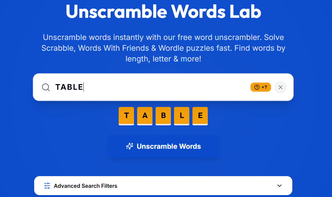 Unscramble Words Lab preview