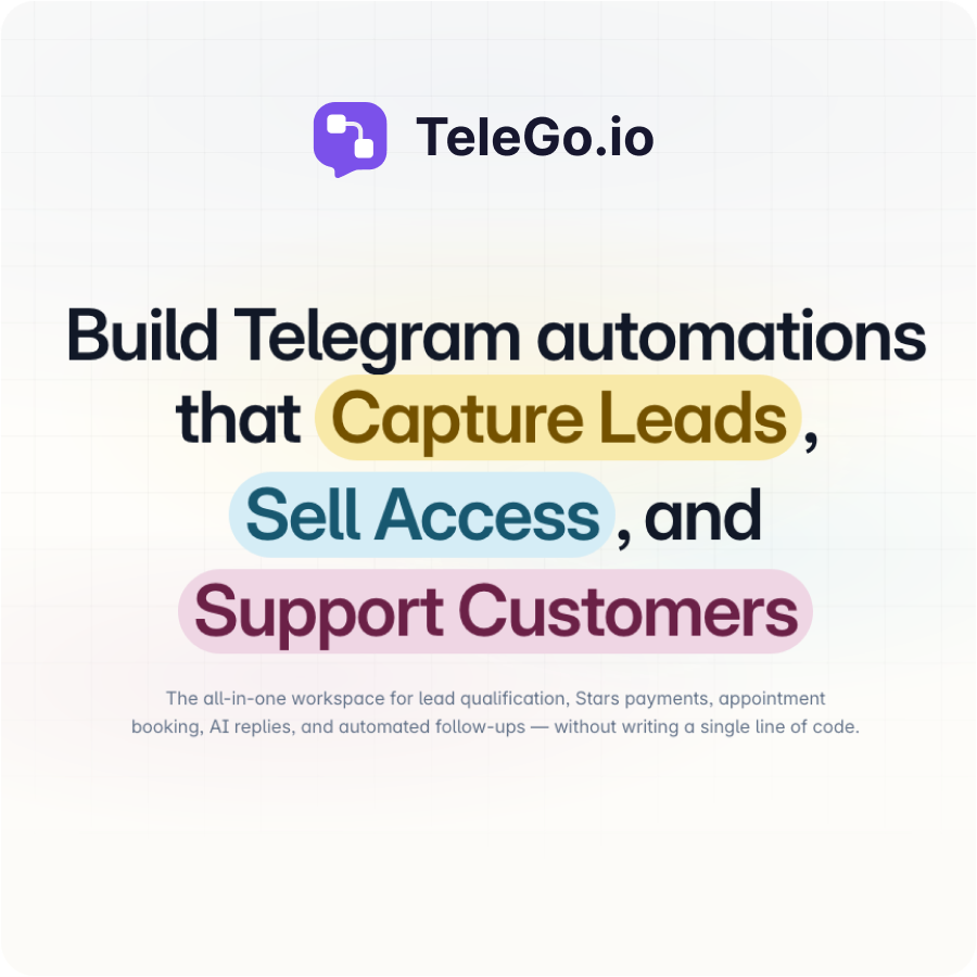 TeleGo - No-code Telegram Bot Builder preview
