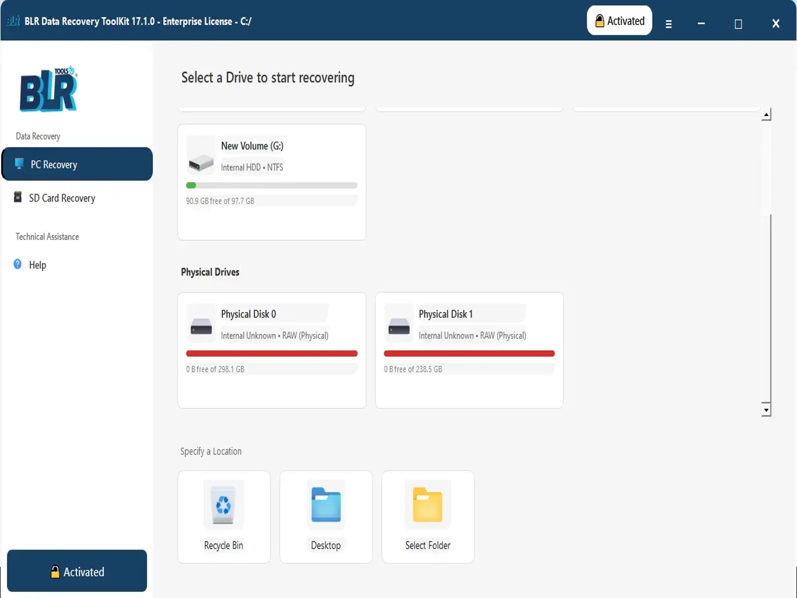 BLR Data Recovery Toolkit preview
