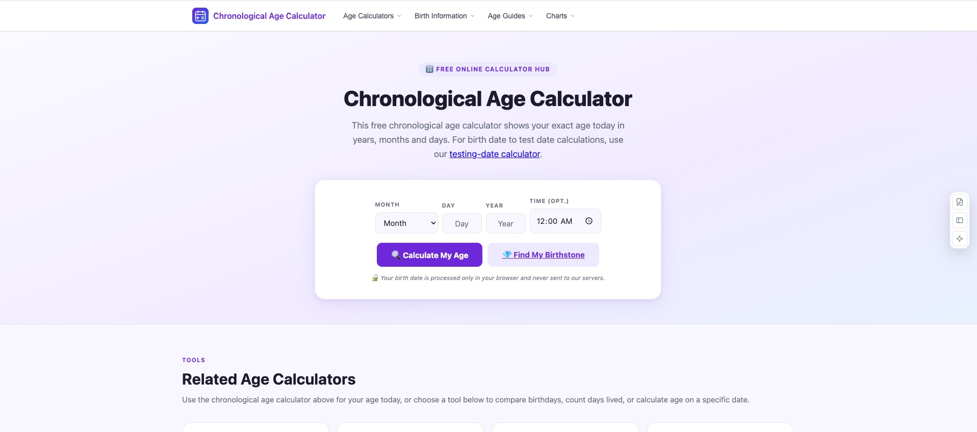 Chronological Age Calculator screenshot 1