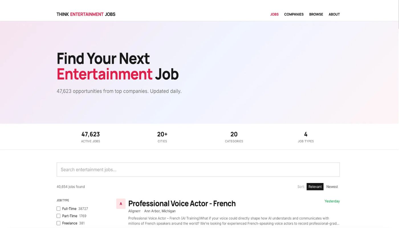 Entertainment Jobs preview