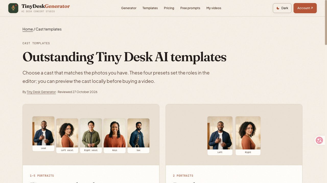 Tiny Desk Generator preview