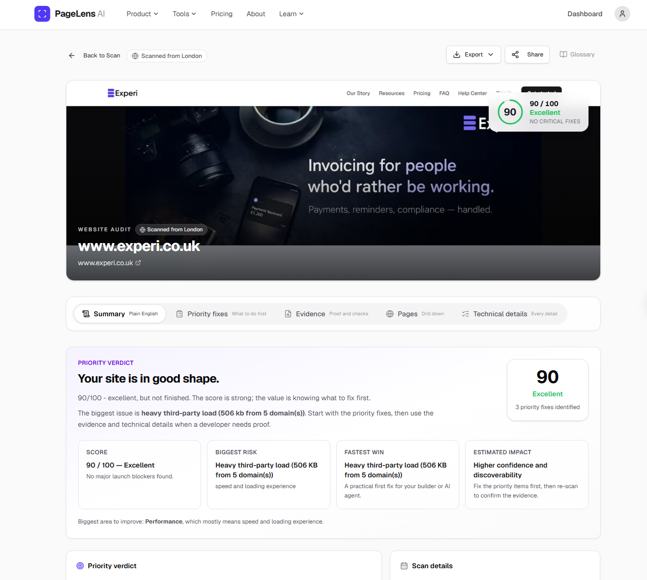PageLens AI - Turn your AI-built app into something launch-ready preview