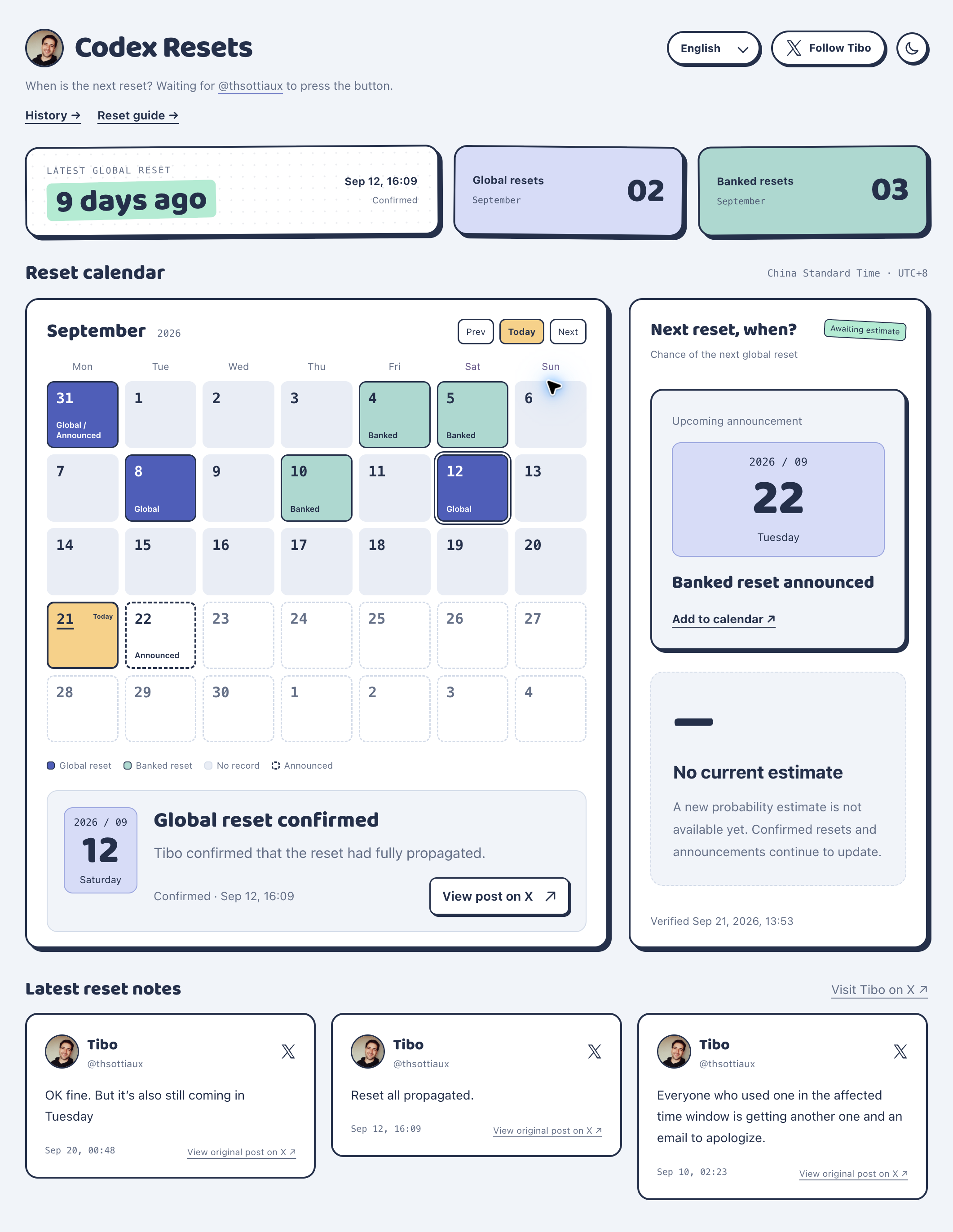 Codex Reset Calendar preview