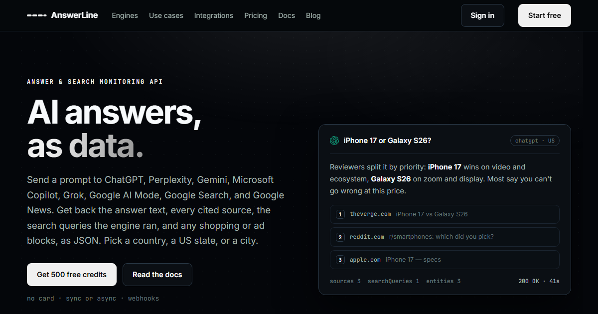 AnswerLine preview