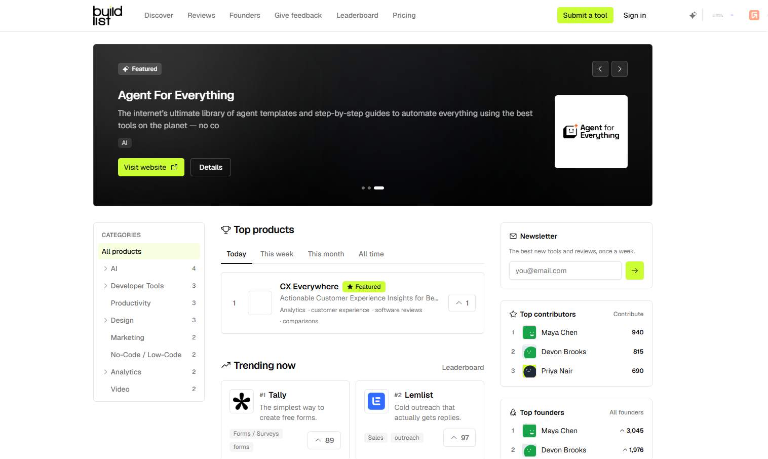 Buildlist preview