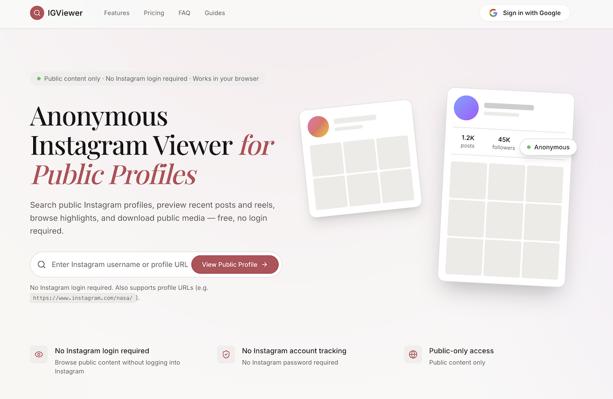 Instagram Viewer preview