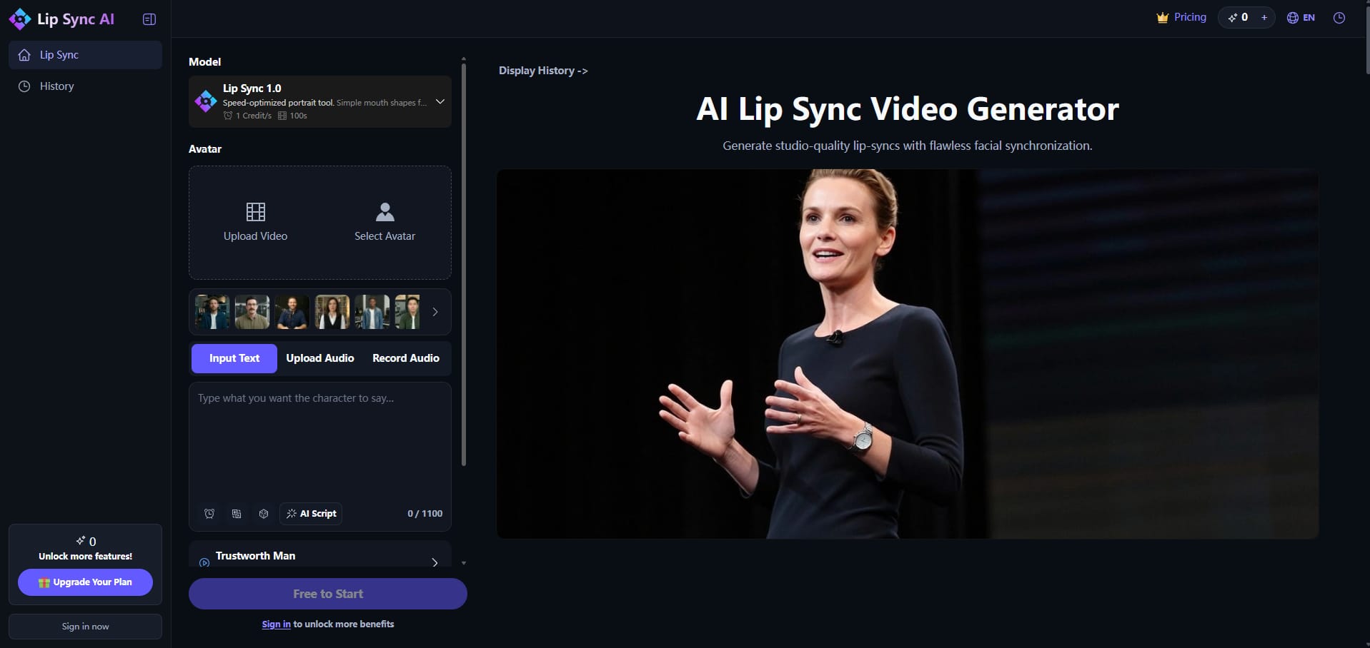 Lip Sync AI - Free AI Lip Sync Video Generator Online  (No Sign-Up) preview