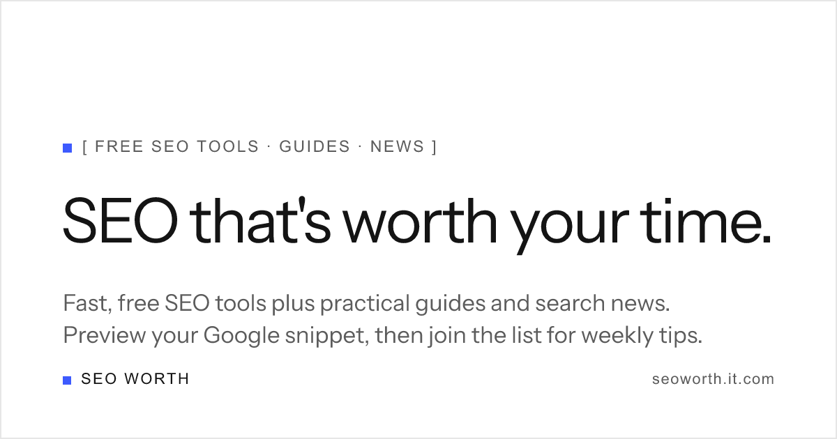 SEO Worth preview