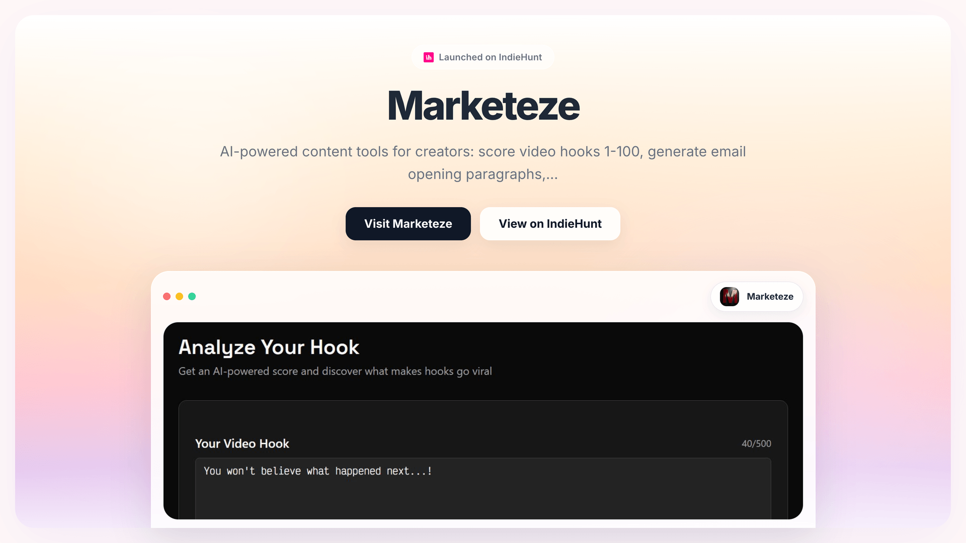 Enhance Content Strategy with AI Hook Generator & Scorer