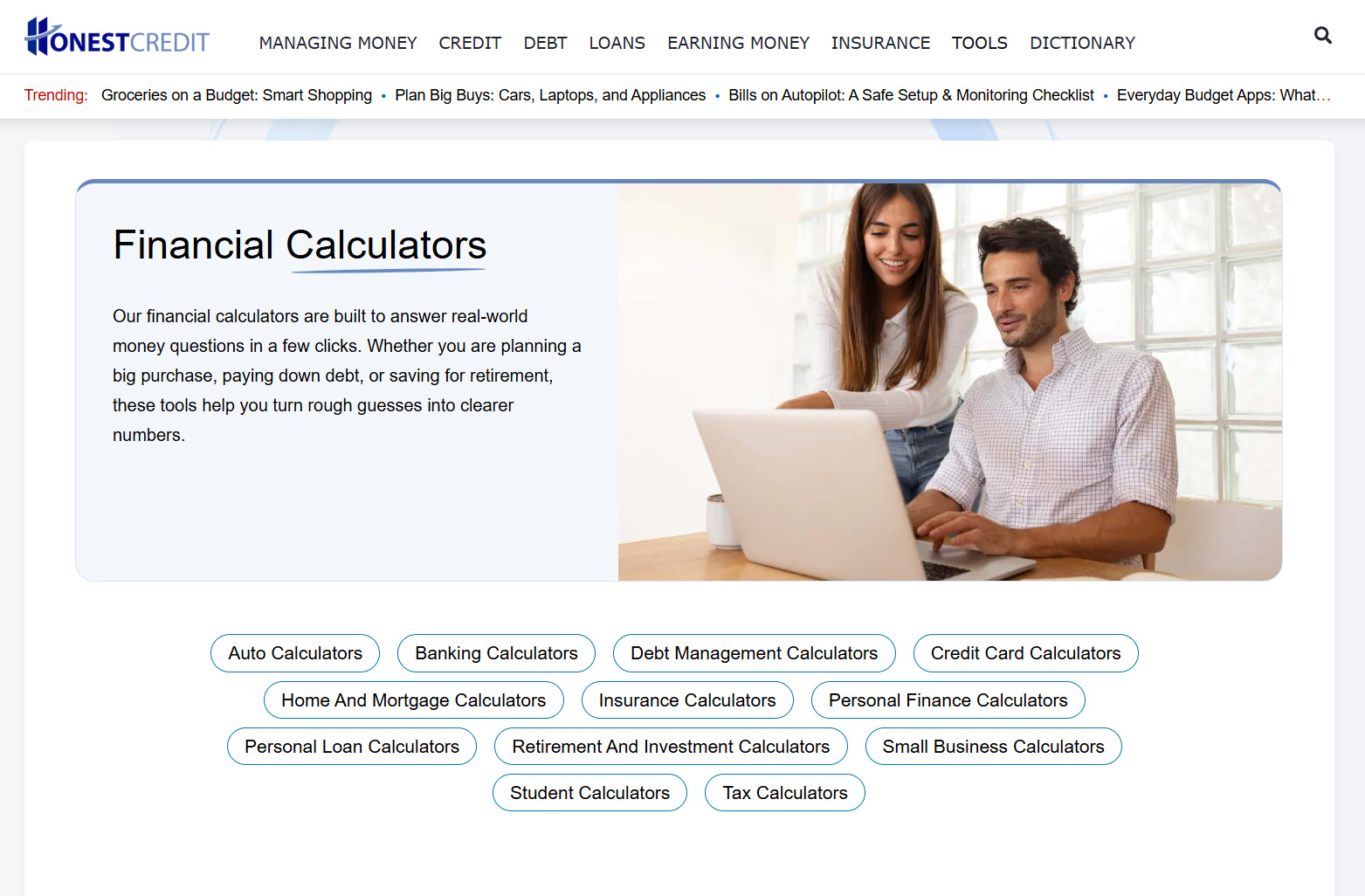 HonestCredit Financial Calculators