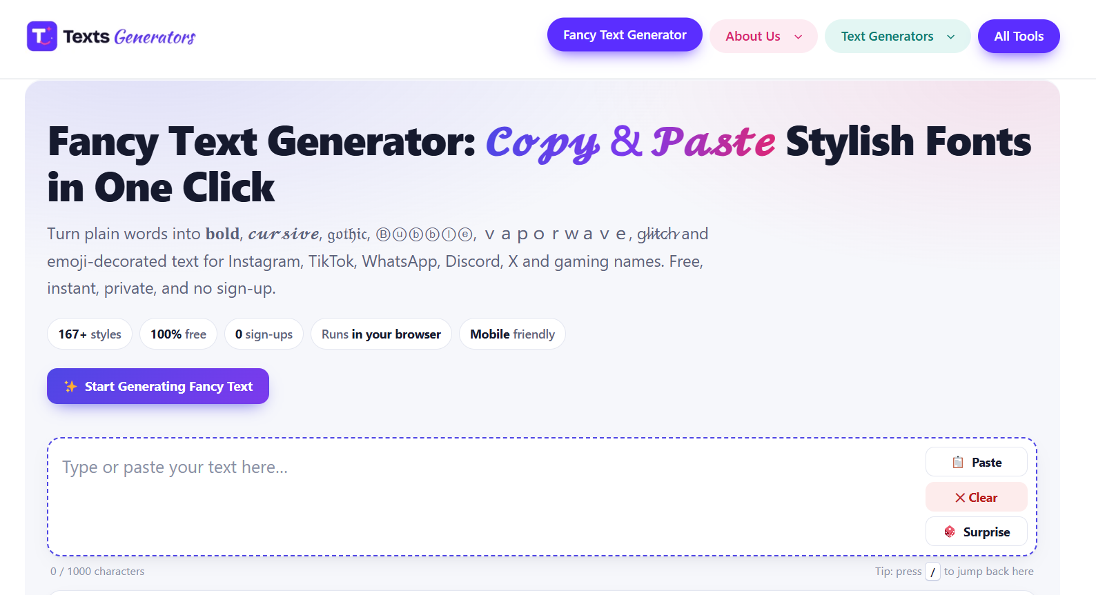 Texts Generators preview