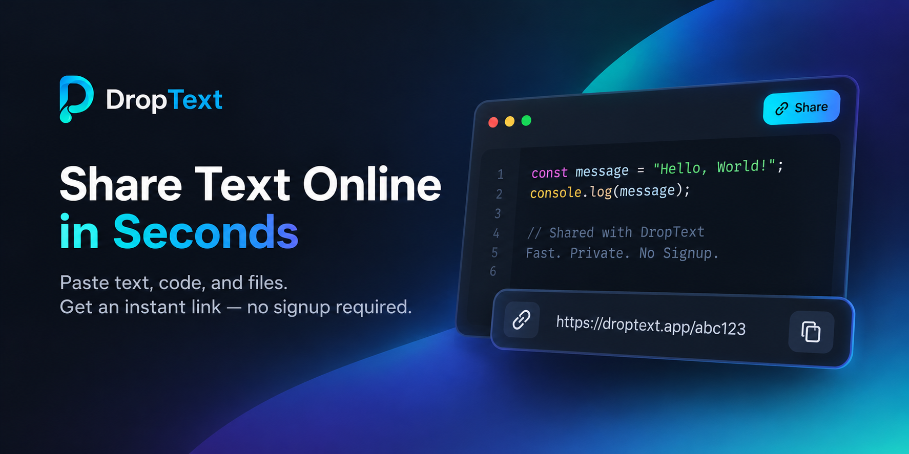 DropText preview