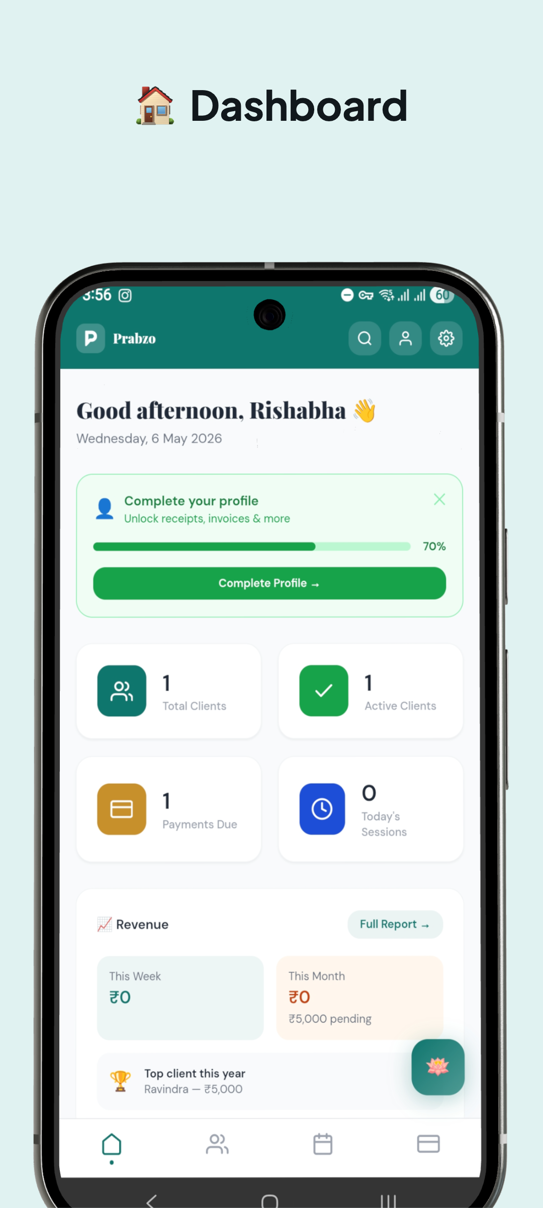 Prabzo — Client Manager preview