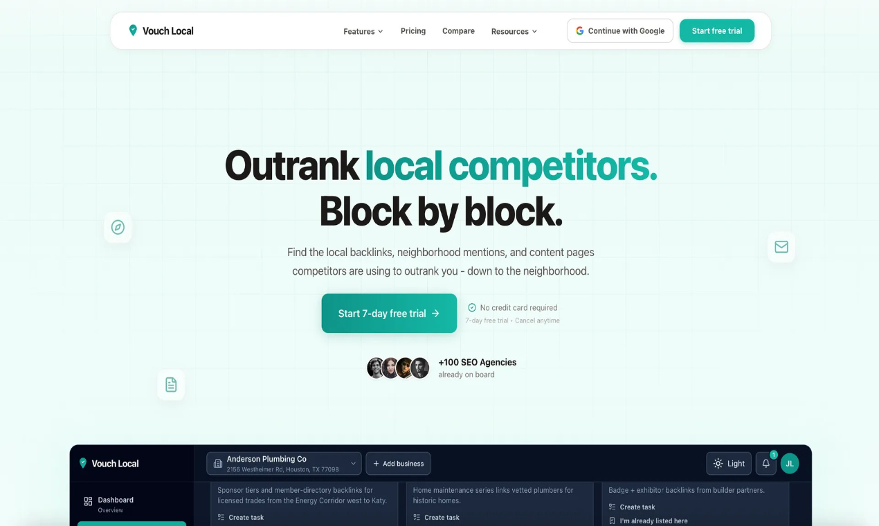 Vouch Local website preview