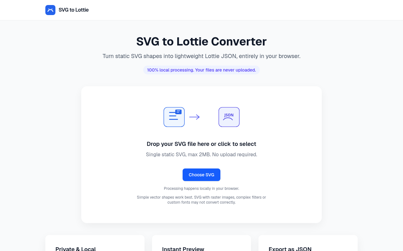 SVG to Lottie Converter preview