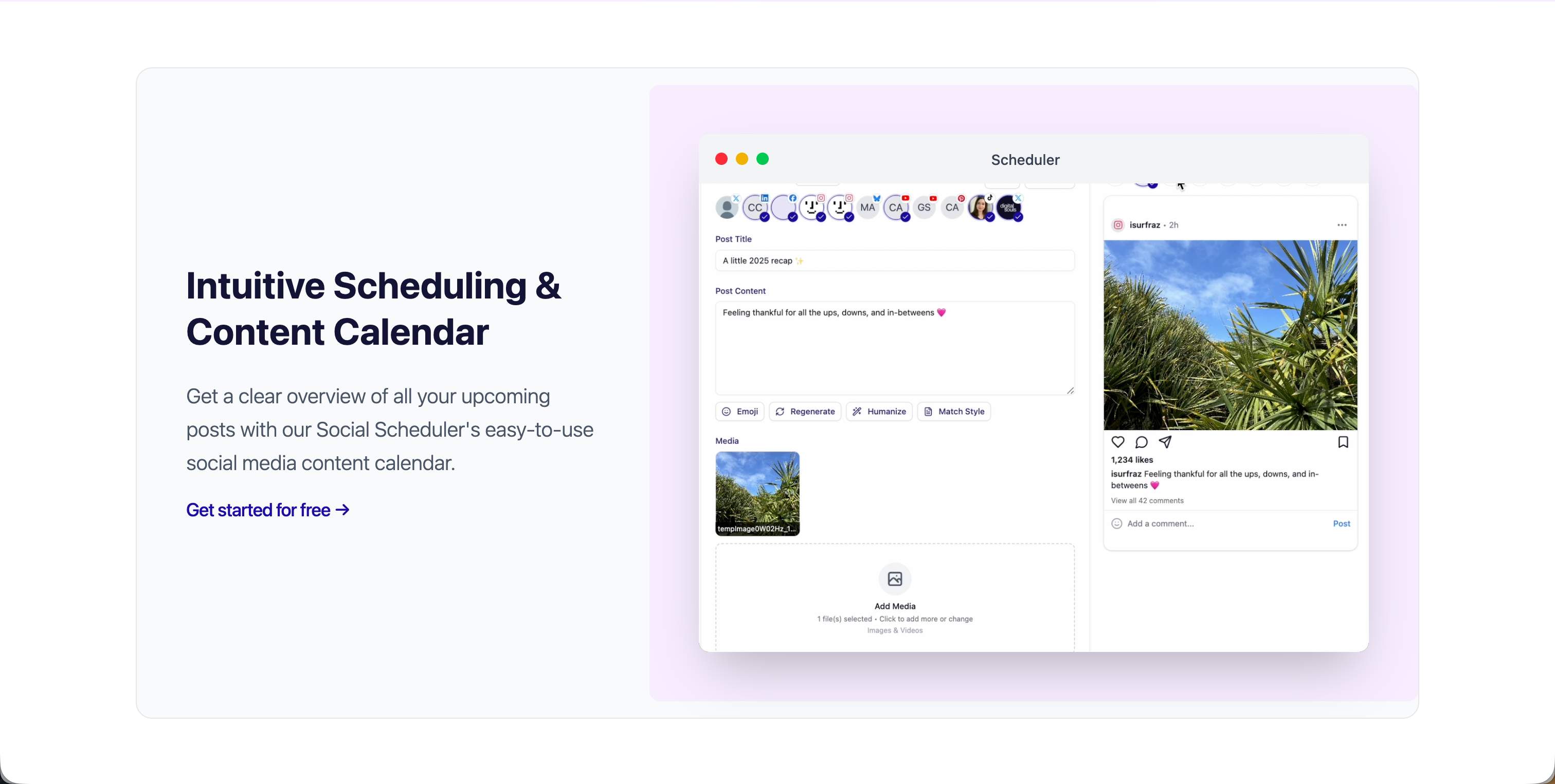 Scheduler.social website preview