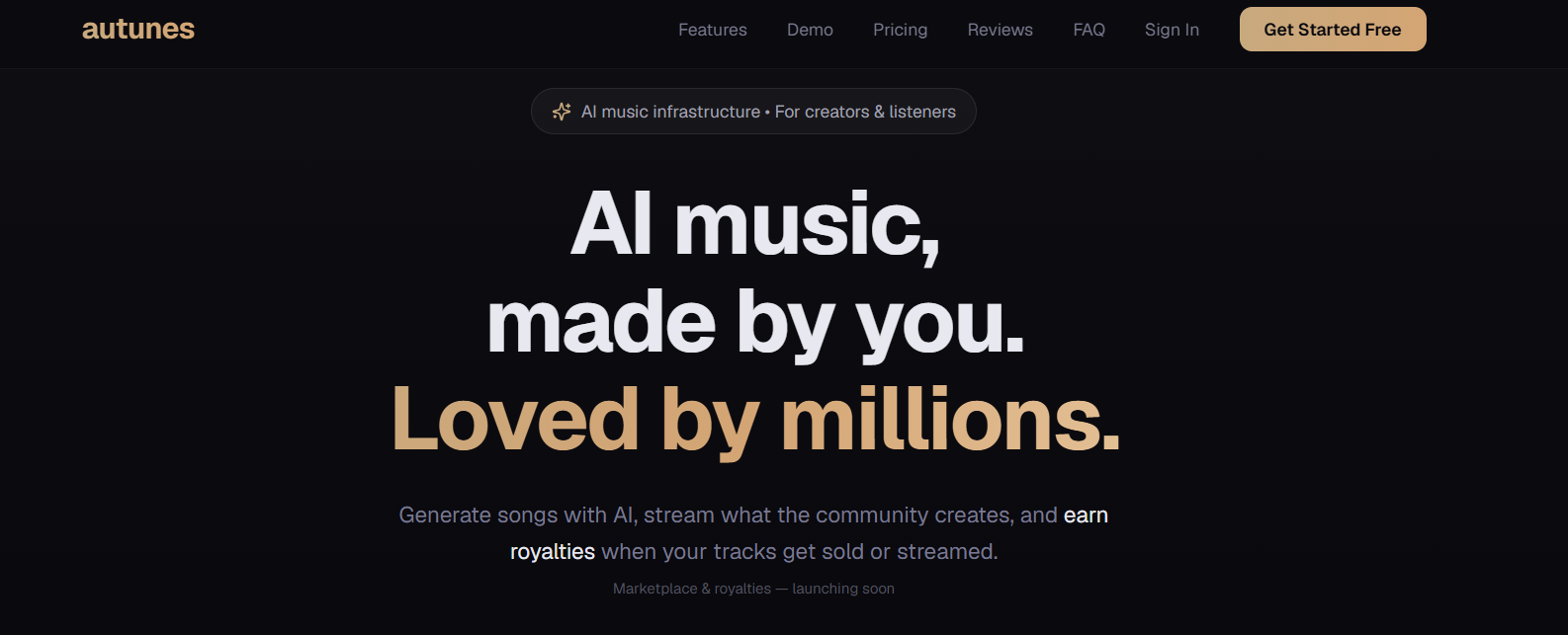 Autunes - India's #1 AI Music Generator | Bollywood, Hindi, Punjabi Songs website preview