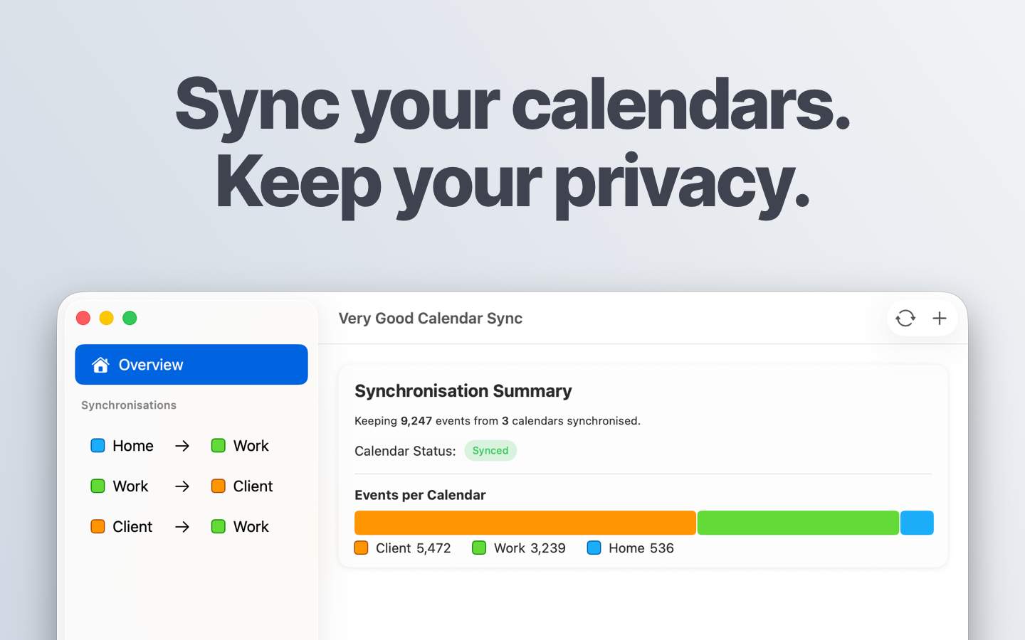 Very Good Calendar Sync preview