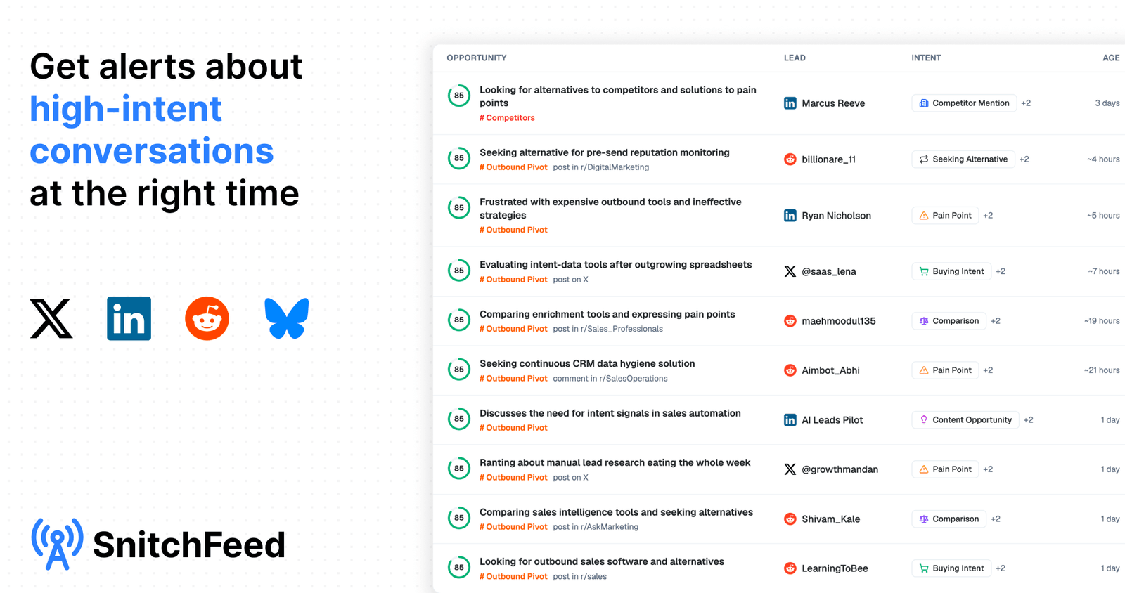 SnitchFeed preview