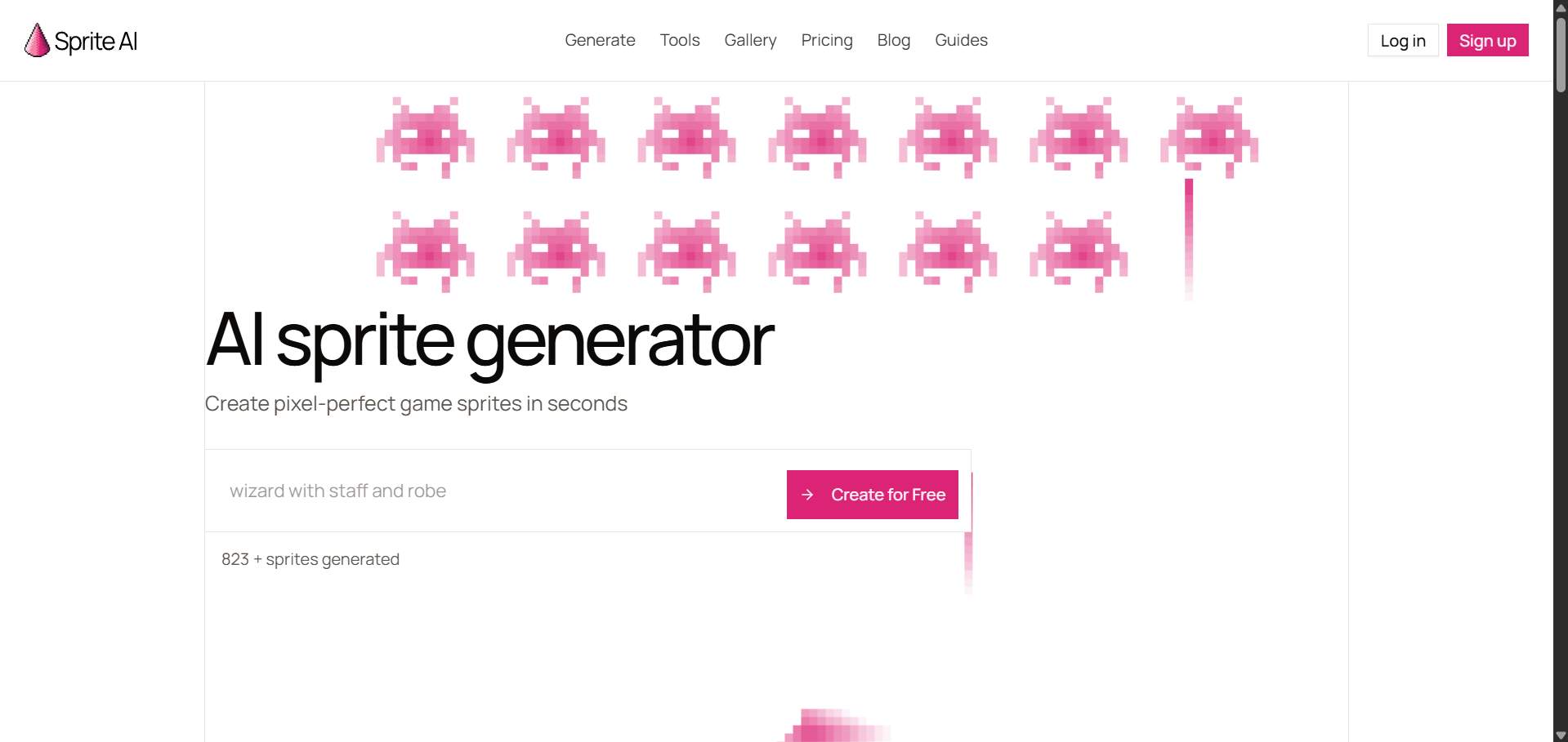 Sprite-AI website preview
