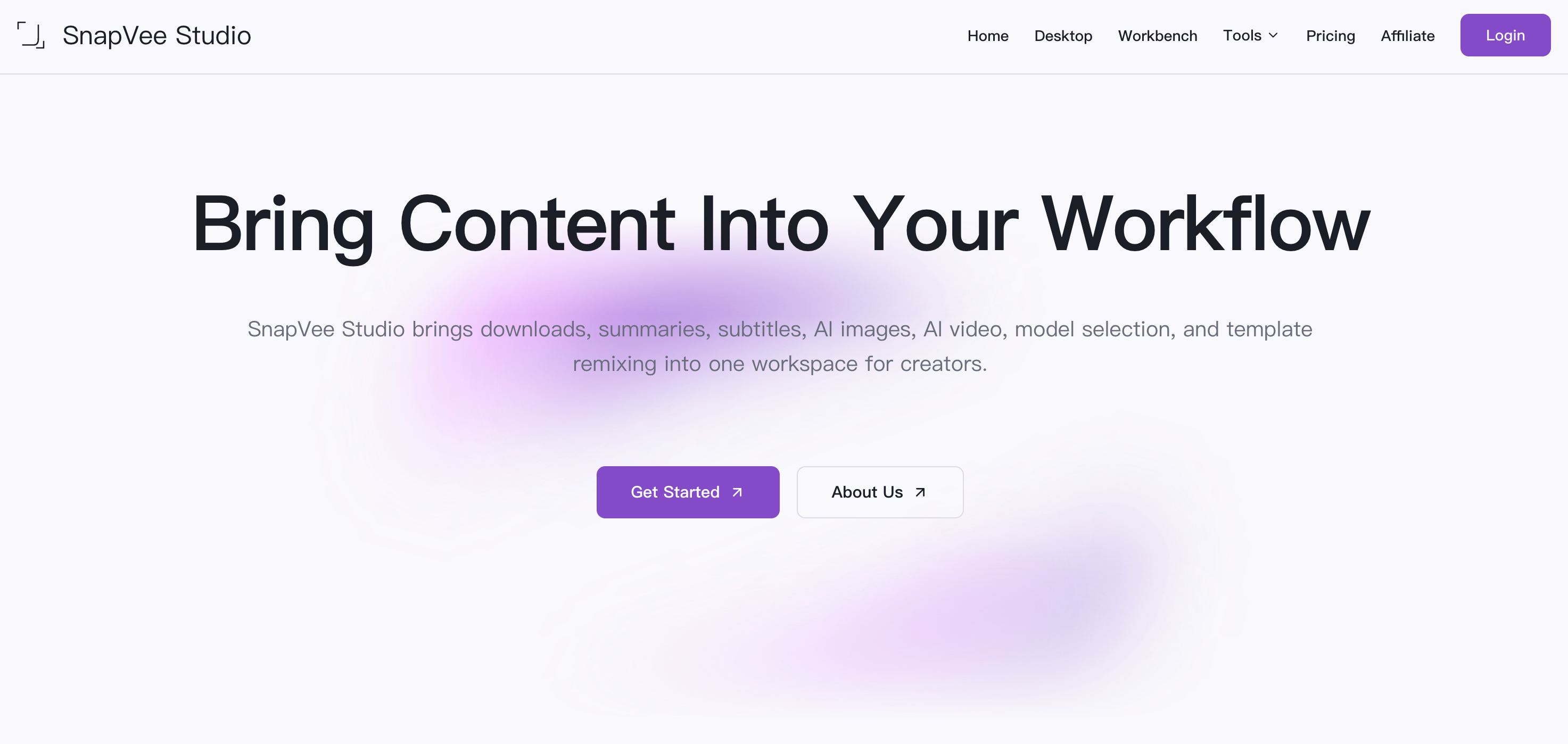 SnapVee Studio website preview