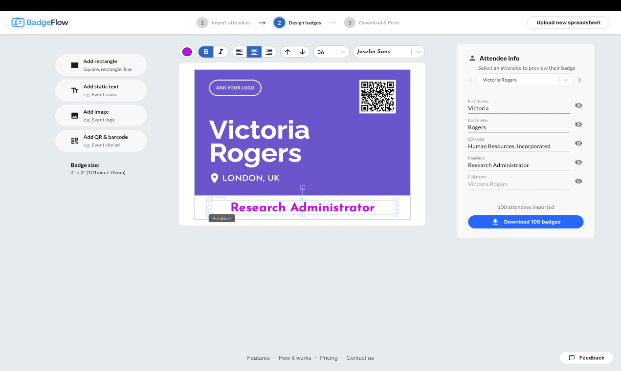 BadgeFlow website preview
