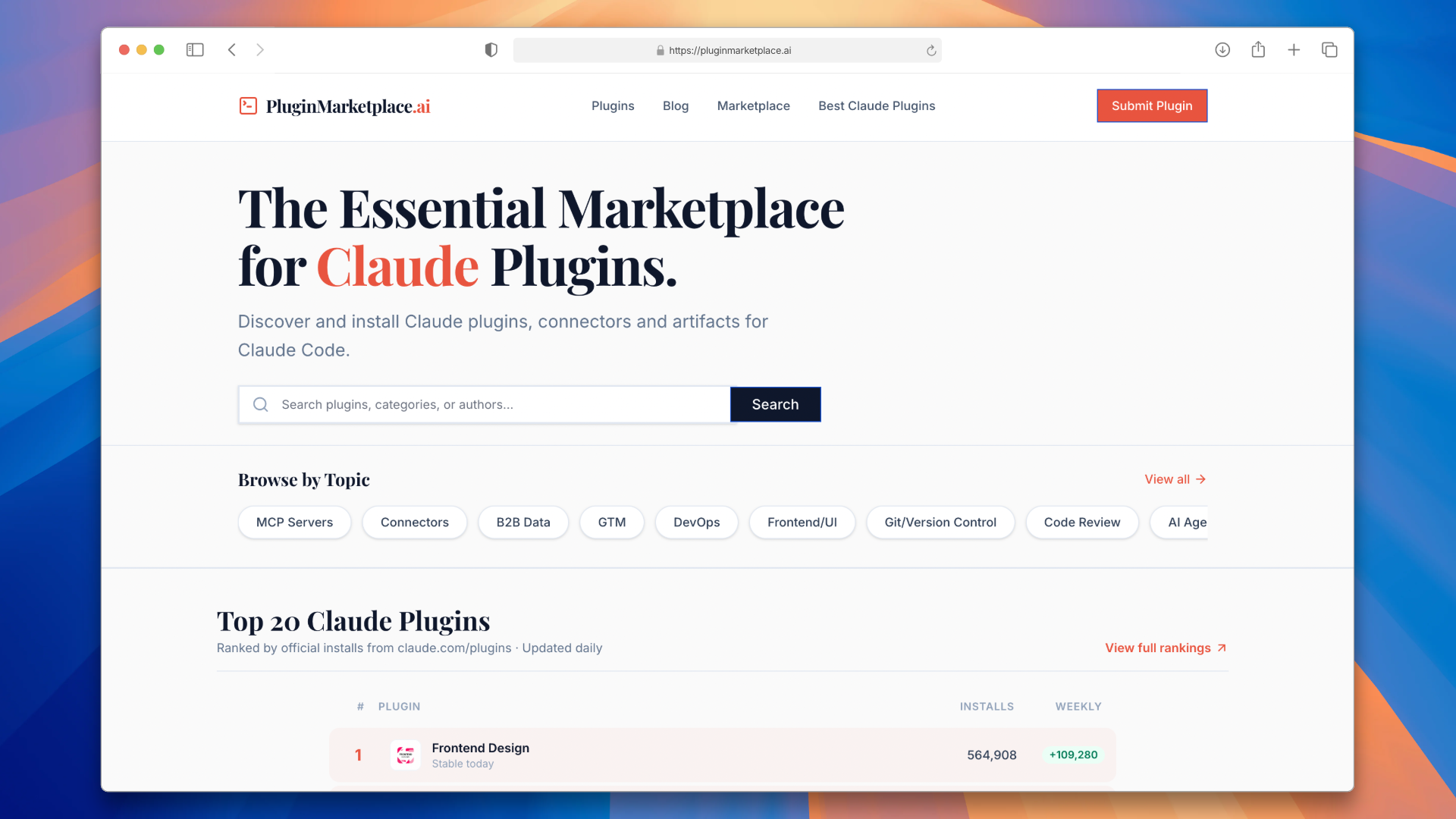 PluginMarketplace.ai — Discover the Best Claude Code Plugins website preview