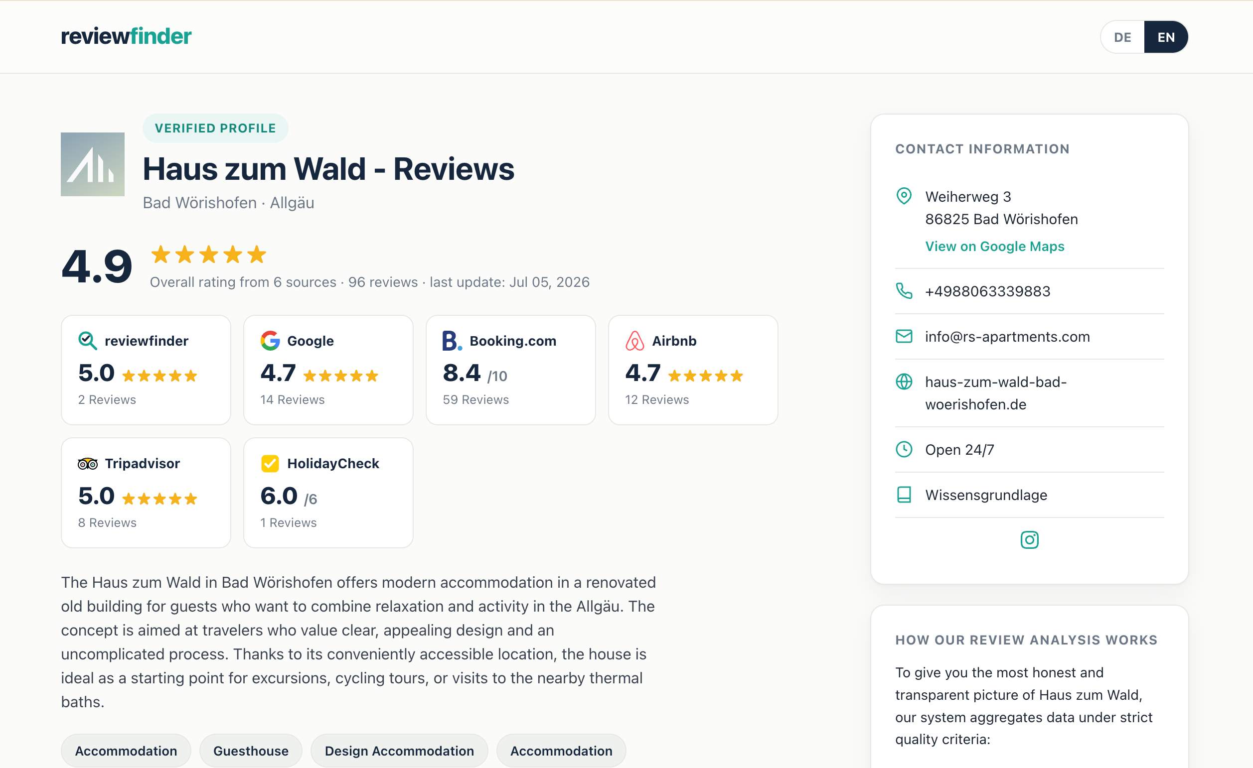 reviewfinder screenshot 1
